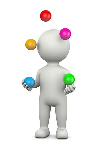 Жонглер 3D персонаж — стоковое фото