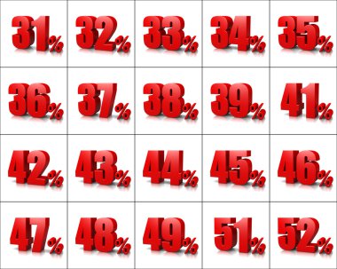 Percentage Numbers Series 3 clipart