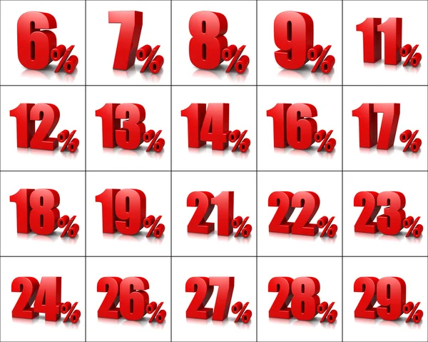 Percentage Numbers Series 2 — Stock Photo, Image