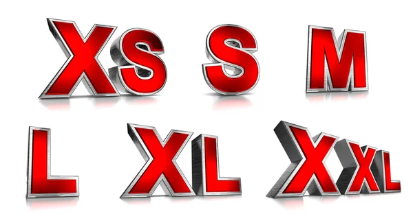 Sizes Series 3D Text — Stock Photo, Image