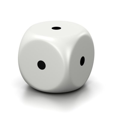 All One Numbered Faces White Dice clipart