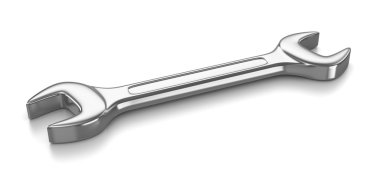 Beyaz üzerine metal somun anahtarı