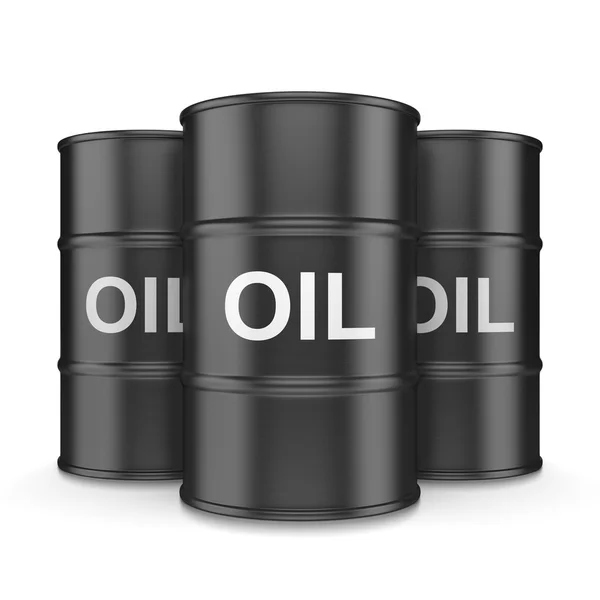 Barriles de petróleo sobre blanco — Foto de Stock