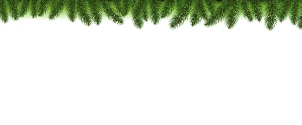 Christmas Tree Border weißer Hintergrund — Stockvektor