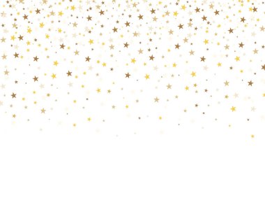 Altın Yıldızlar Sınırı İzole Beyaz arkaplan, Vektör İllüstrasyonu