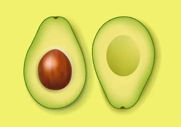 Avocat frais avec fond vert — Image vectorielle