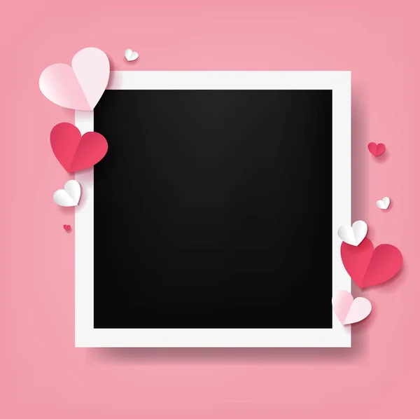 Valentines Day Card With Red Hearts — Stock Vector
