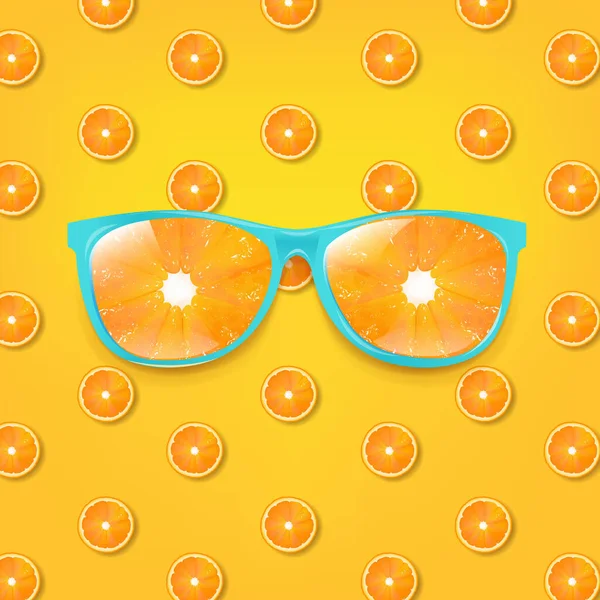 Óculos de sol com fundo laranja e laranja — Vetor de Stock