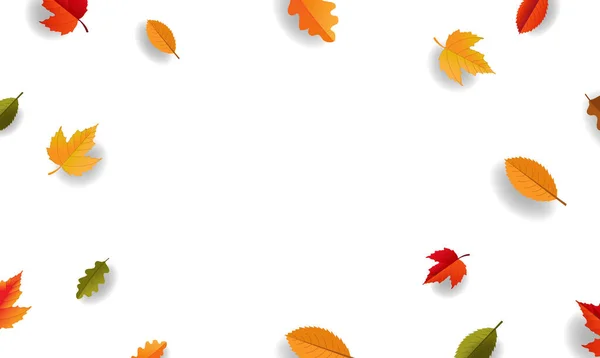 White Poster With Autumn Leaves — Stockvektor