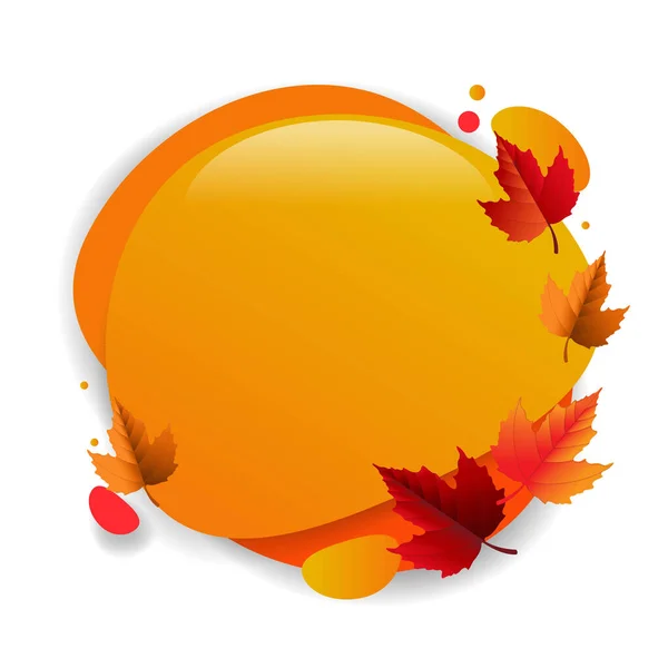 Speech Bubble With Autumn Leaves White Background — Vector de stoc