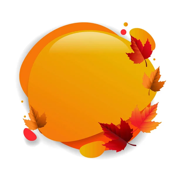 Speech Bubble With Autumn Leaves White Background — стоковый вектор