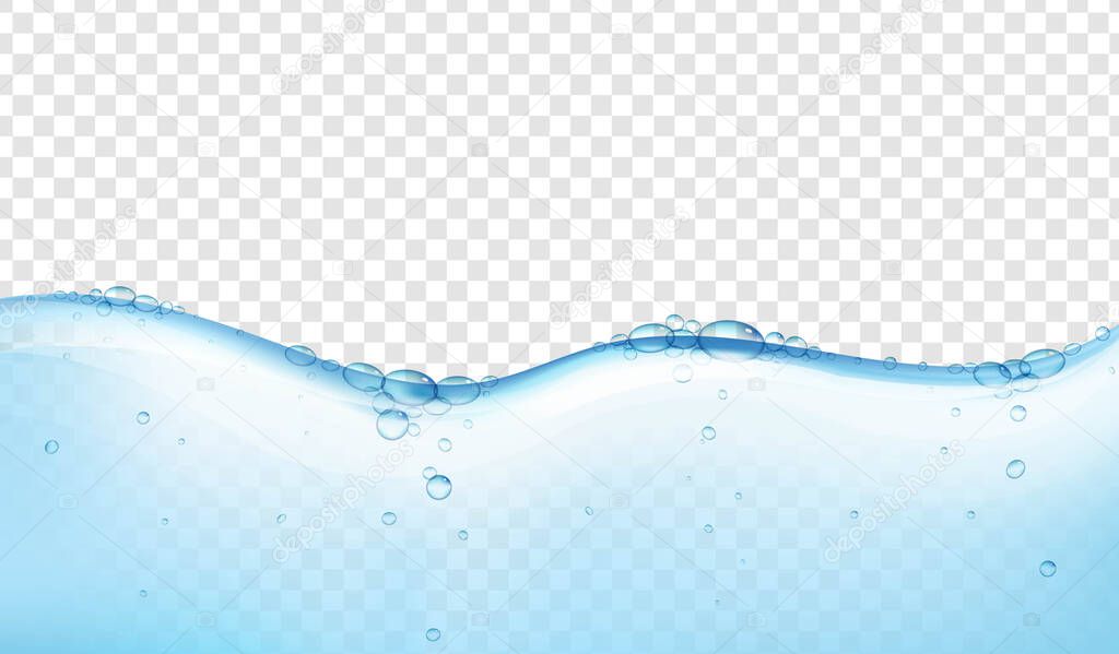 Blue Water Isolated Transparent Background