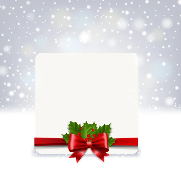 Bandeira de Natal com Holly Berry e Poinsettia —  Vetores de Stock