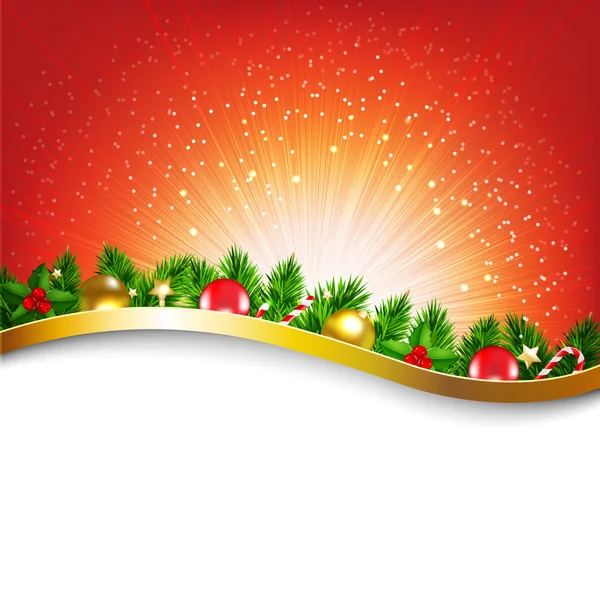 Cartel rojo de Navidad Sunburst — Vector de stock