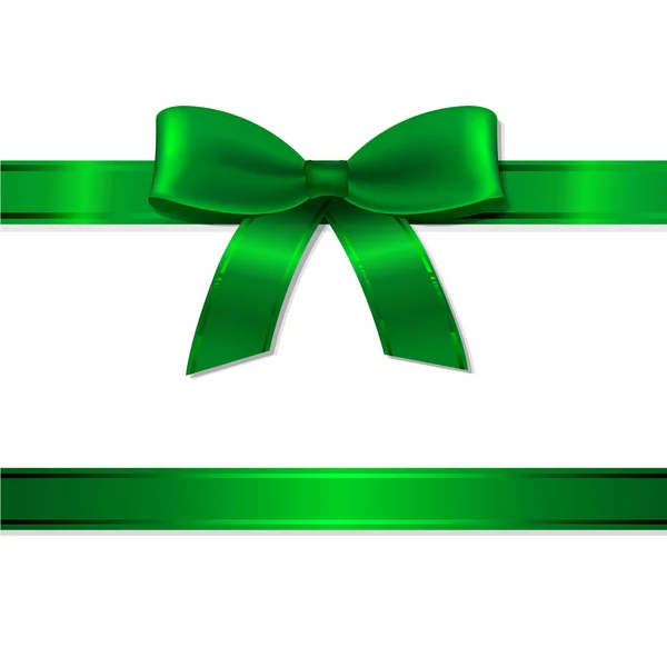 Green Ribbon And Bow — Stock Vector