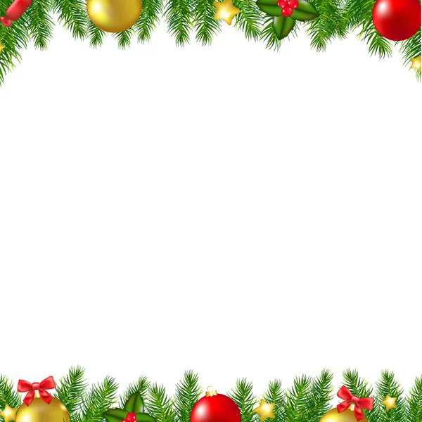 Χριστουγεννιάτικο δέντρο Fir σύνορα κάρτα — Διανυσματικό Αρχείο