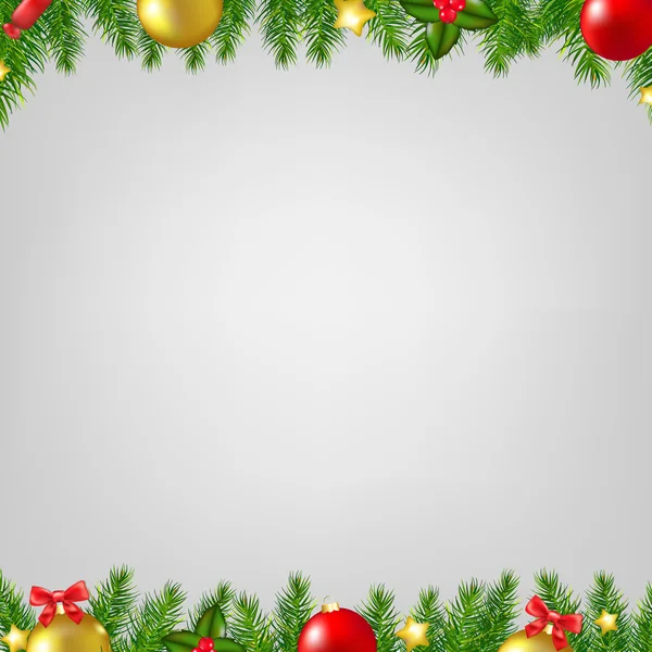 Vánoční jedle strom hranice karta — Stockový vektor