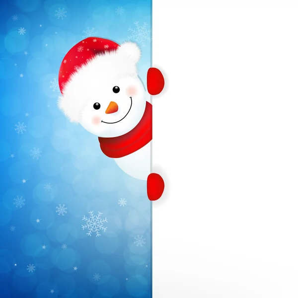 Xmas Snowman Banner — Stock Vector