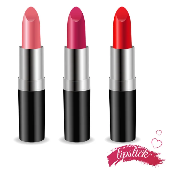 Lippenstift instellen met Verloopnet — Stockvector