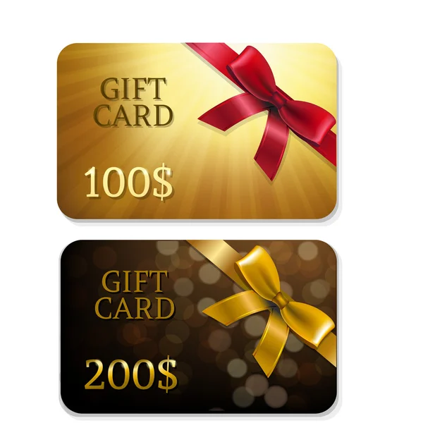 Gouden Gift Cards — Stockvector