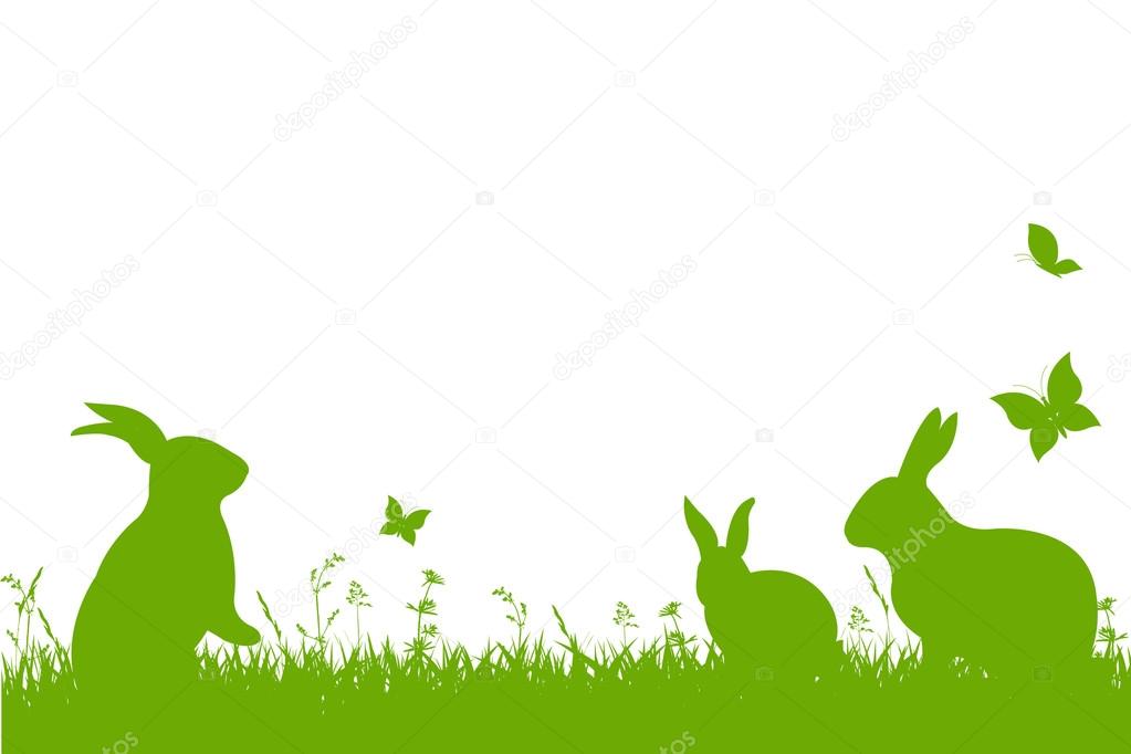 Easter Border with rabbits and butterflies