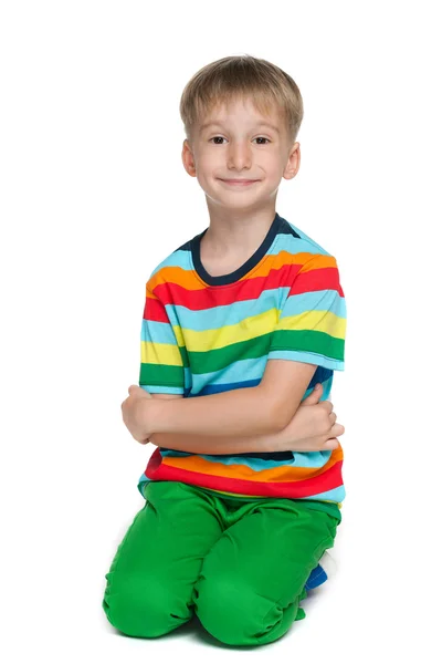 Smiling little blond boy — Stock Photo, Image