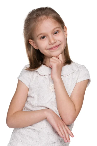 Thoughtful lovely young girl — Stock Photo, Image