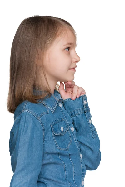 Retrato de perfil de una niña pensativa —  Fotos de Stock