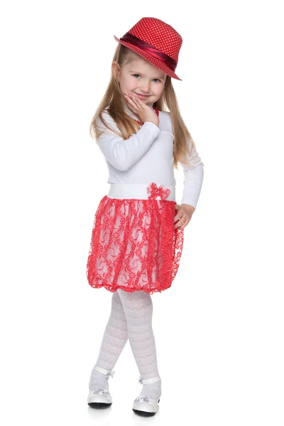 Мода прекрасная маленькая девочка — стоковое фото