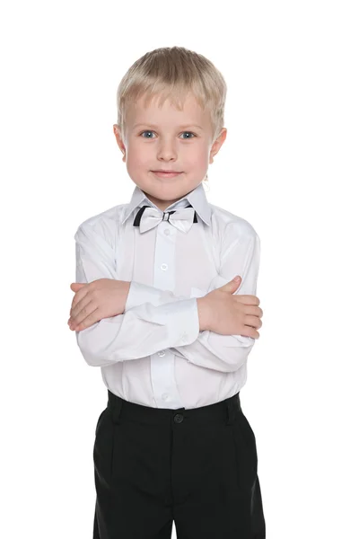 Pequeno menino bonito da escola — Fotografia de Stock