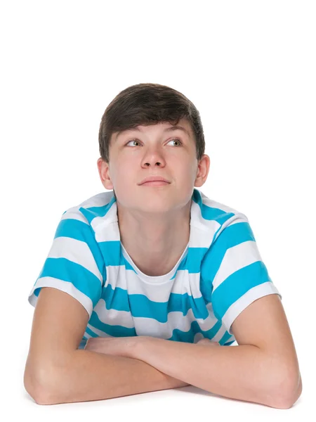 Teenager boy imagines — Stock Photo, Image