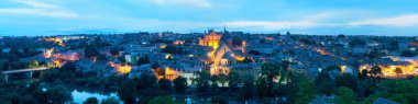Panorama of Poitiers at night clipart