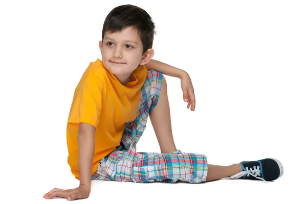 Cute thoughtful young boy — Stock Photo, Image