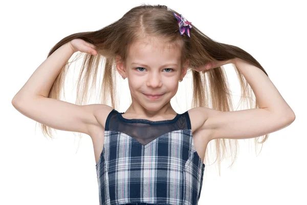 Niña con el pelo fluido —  Fotos de Stock