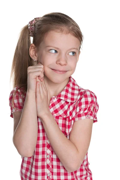 Застенчивая маленькая девочка — стоковое фото