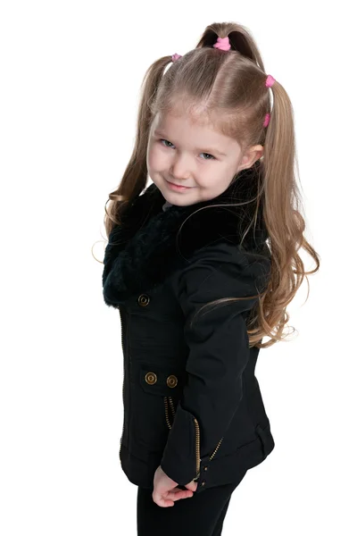 Profile portrait of a joyful little girl — Stock Photo, Image