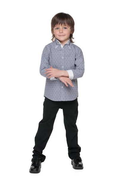 Kleine jongen glimlachend fashion — Stockfoto