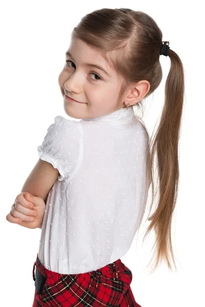 Little girl looks back — Stock Photo, Image