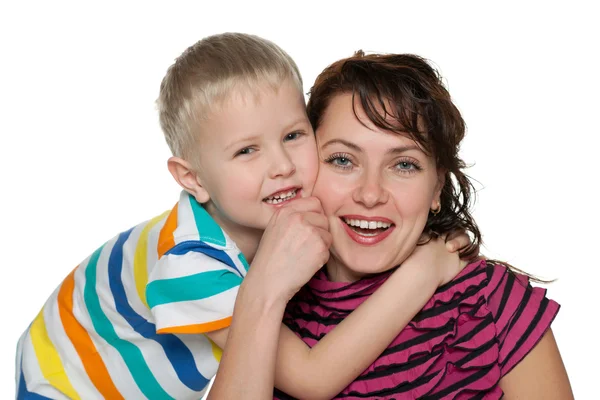 Ridere bambino con sua madre — Foto Stock