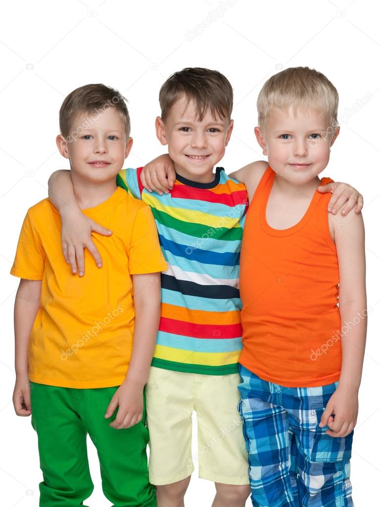 Three happy little boys — Stock Photo © SergiyN #52957121