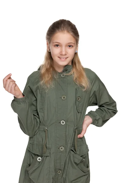 Adorable jeune fille dans une veste — Photo