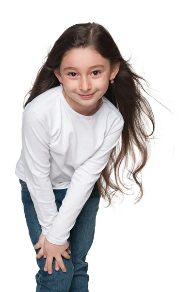 Primo piano ritratto di una bella bambina — Foto Stock