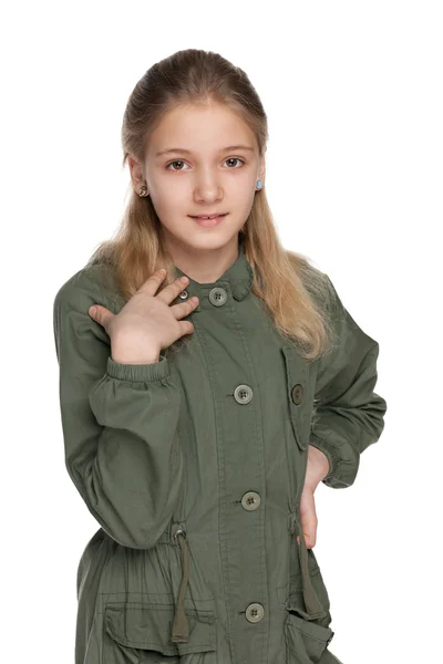 Bedårande preteen flicka — Stockfoto