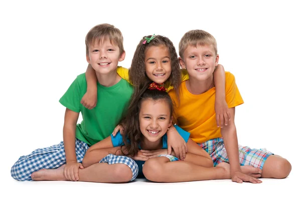 Four happy children — Stock Photo, Image