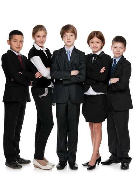 Five smiling students — Stock Photo, Image