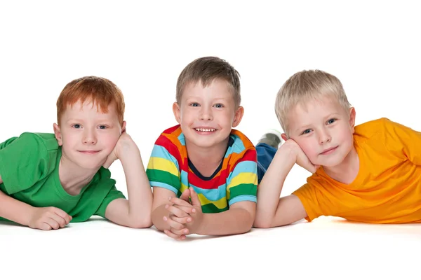 Três meninos felizes — Fotografia de Stock