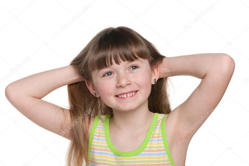 Porträt eines hübschen kleinen Mädchens Stockfotografie lizenzfreie