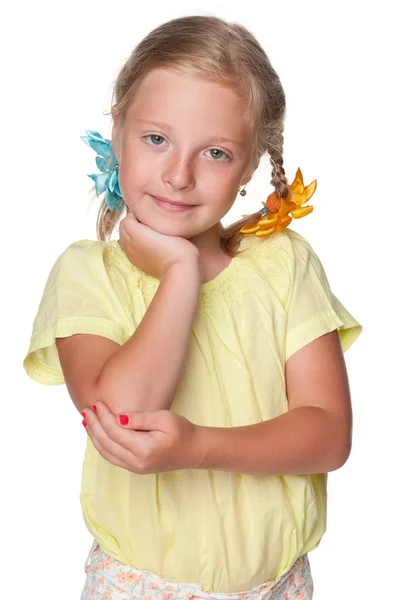 Pensive pretty young girl — Stock Photo, Image