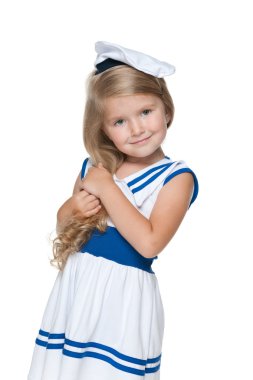 Sevimli küçük kız moda elbise