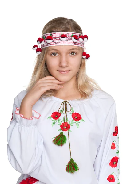 Muito pré-adolescente menina ucraniana — Fotografia de Stock